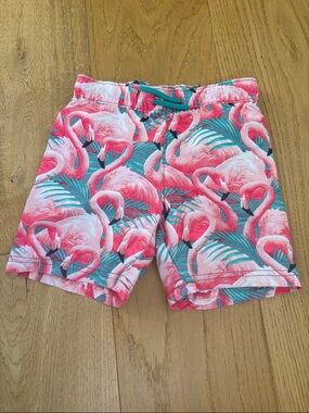 Old Navy Pink Flamingo Print Swim Trunks 4T